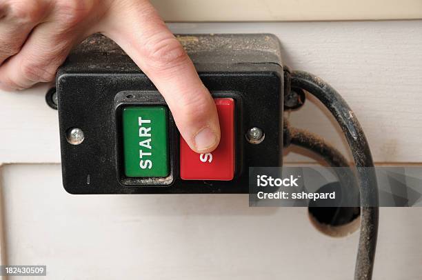 Pressing Stop Button Stock Photo - Download Image Now - Beginnings, Cable, Concepts