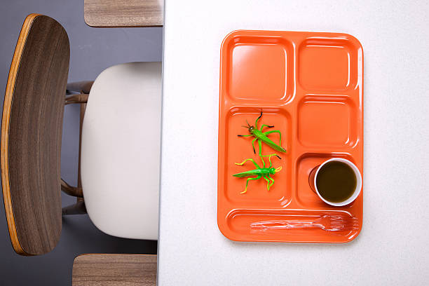 istock green food - orange lunch tray diet series 182430593