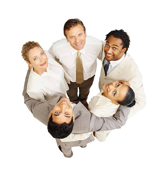 istock Top view of business colleagues forming a huddle 182430617