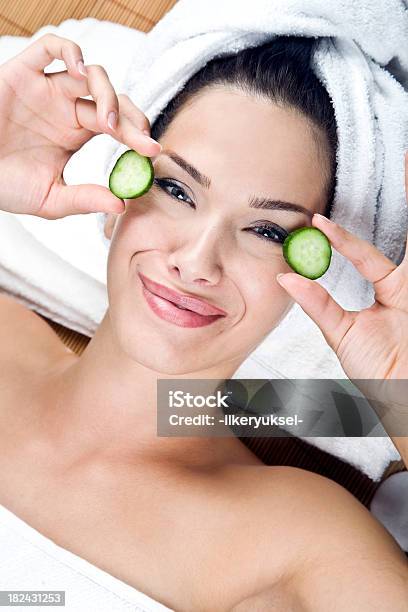 Beauty With Cucumber Slices On Eyes Stock Photo - Download Image Now - Adult, Adults Only, Alternative Medicine