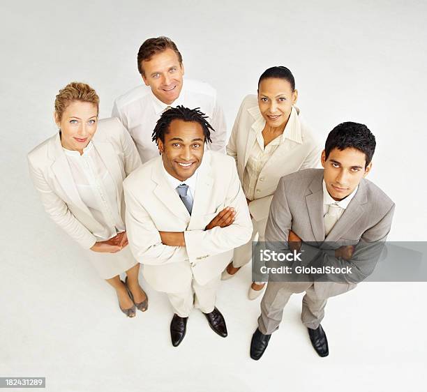 Top View Of Business Colleagues Standing Together Stock Photo - Download Image Now - 20-24 Years, 20-29 Years, 30-34 Years
