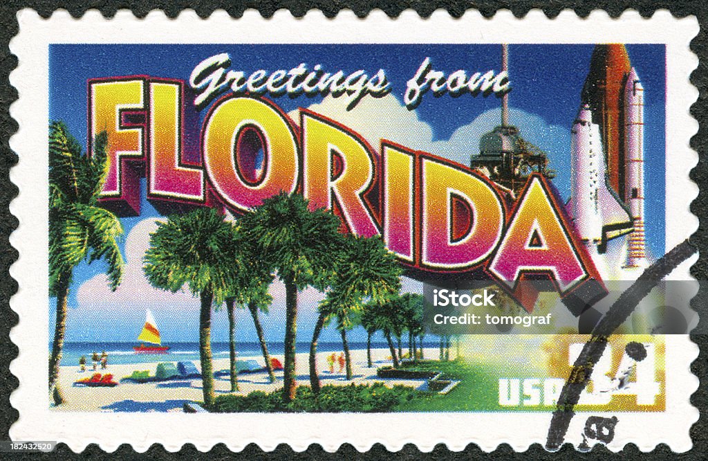 Selo Postal - Royalty-free Florida - EUA Foto de stock