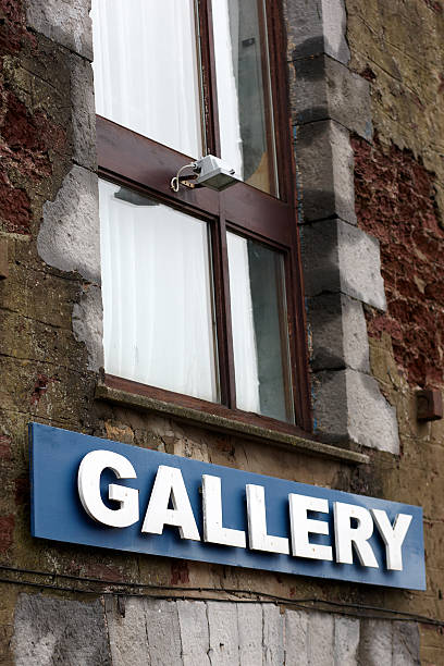 istock Gallery sign on old stone building 182433614