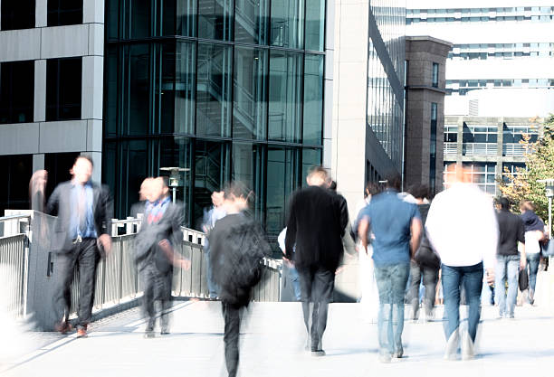 istock Group of Office Workers in La Defense, Paris, Blurred Motion 182433838
