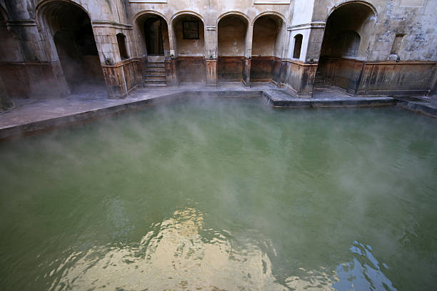 Roman Baths "The Roman Baths in the city of Bath, England." roman baths stock pictures, royalty-free photos & images