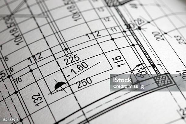Architectural Plan Stock Photo - Download Image Now - Architecture, Backgrounds, Blueprint