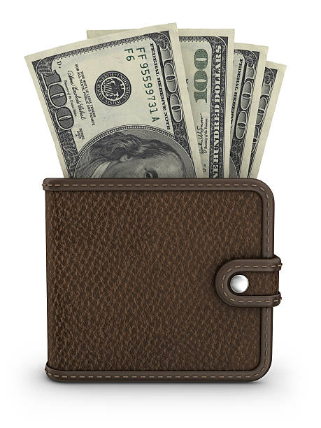 wallet with dollars stock photo