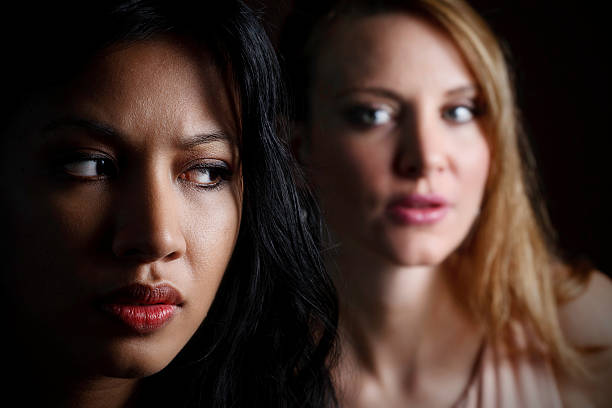Worried Woman Looking Over Her Shoulder.See more of this series: