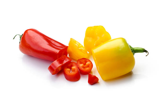 istock Sliced Red and Yellow Peppers 182434806