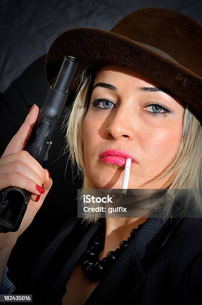 Spy Woman With Gun Stock Photo - Download Image Now - Adult, Adults Only, Aiming