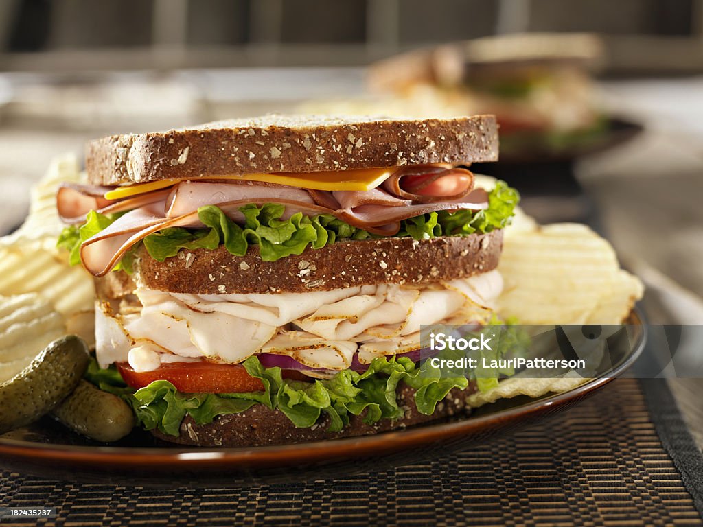 A Turquia e sanduíche de fiambre - Royalty-free Sanduíche Foto de stock