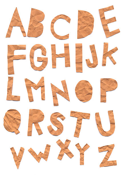 Paper cutout uppercase alphabets - A to Z stock photo