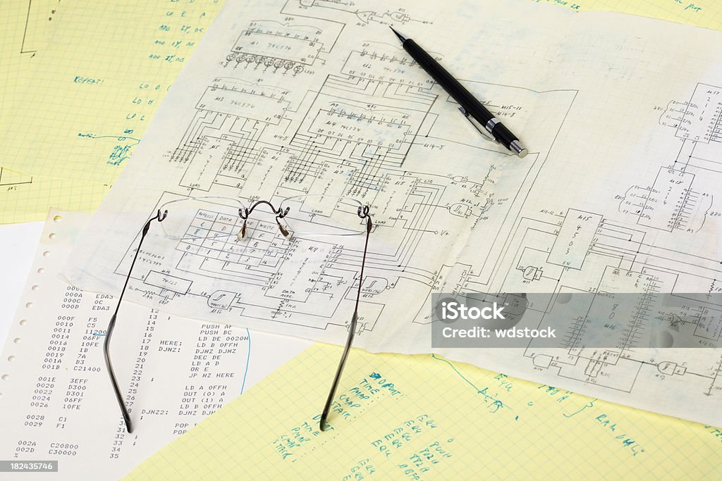 Coding Schematics Schematic And Computer Code Stock Photo - Download Image Now ...