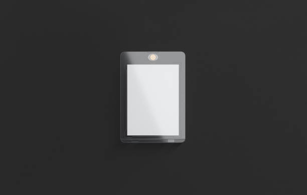 istock Blank transparent plastic trading card mockup, top view 1824361887