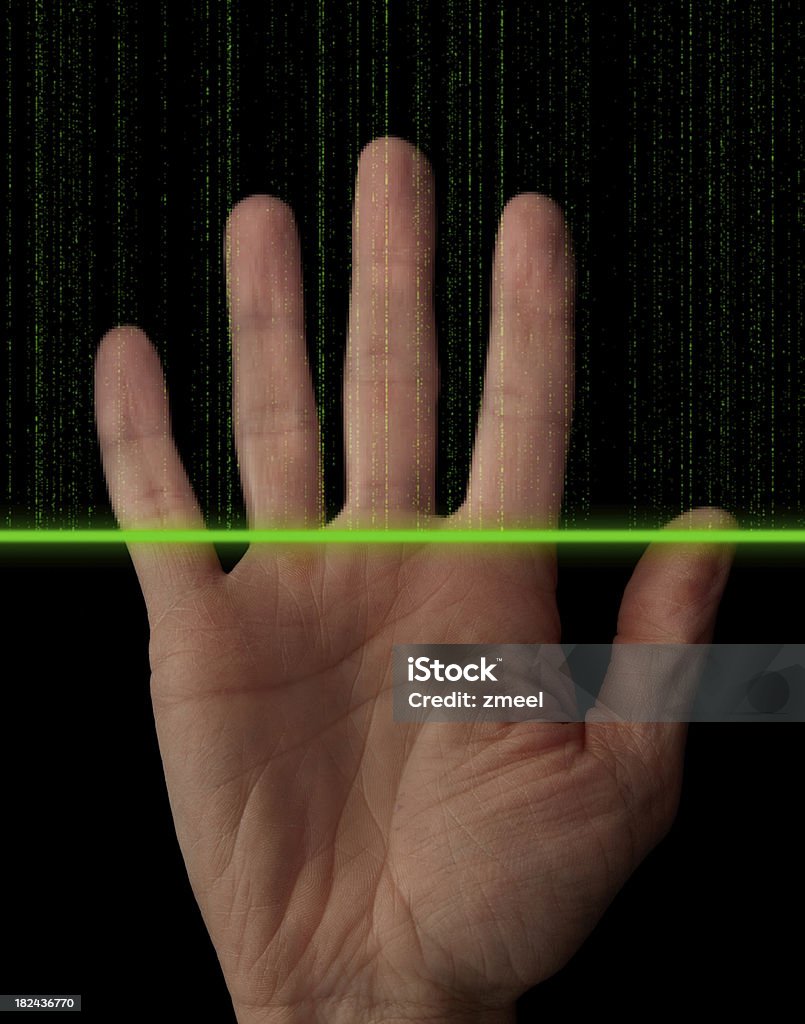 Biometrie hand scanner - Lizenzfrei Analysieren Stock-Foto