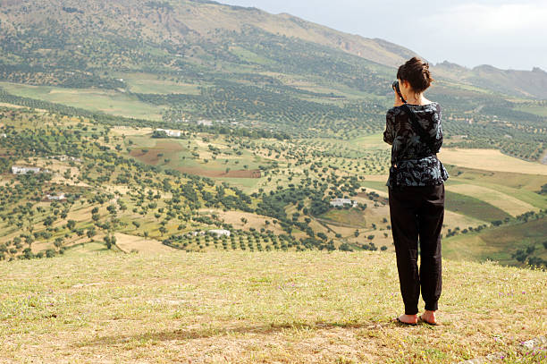 photographing landscape stock photo