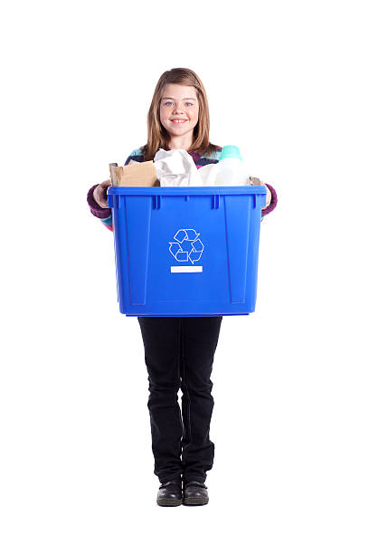 istock Happy young girl recycling 182437958