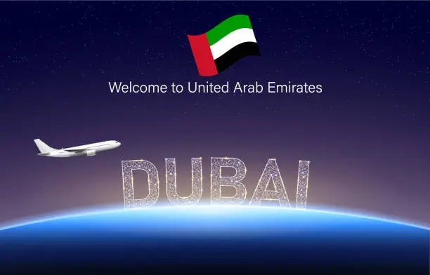 Vector illustration of Welcome to Dubai of the United Arab Emirates