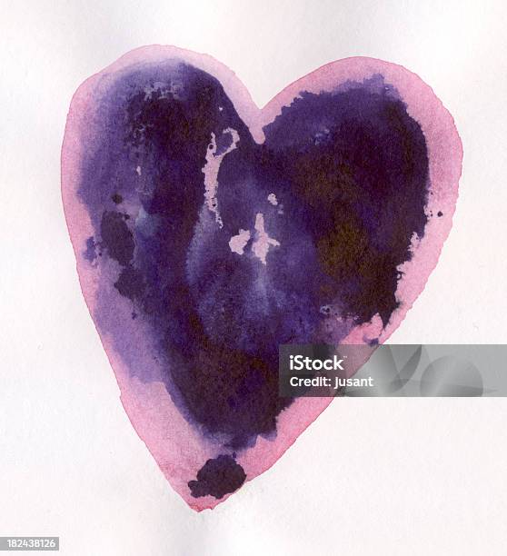 Purple Pintada Coração - Fotografias de stock e mais imagens de Amor - Amor, Arte, Arte e Artesanato - Arte visual