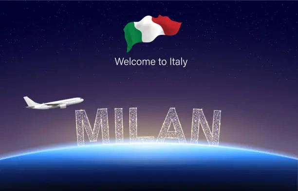 Vector illustration of Welcome to Milan of Italy