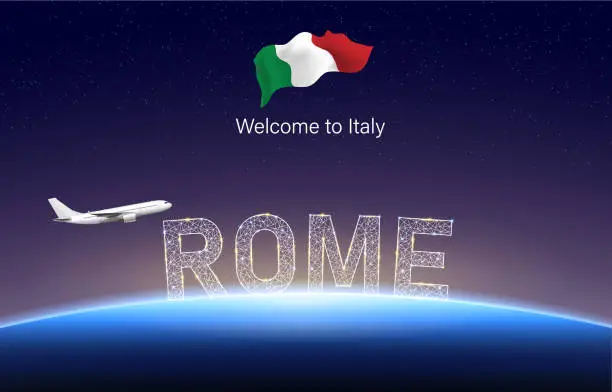 Vector illustration of Welcome to Rome of Italy