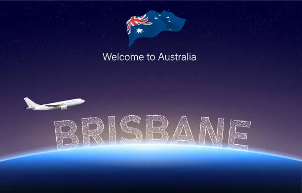 Vector illustration of Welcome to Brisbane of Australia