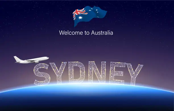 Vector illustration of Welcome to Sydney of Australia