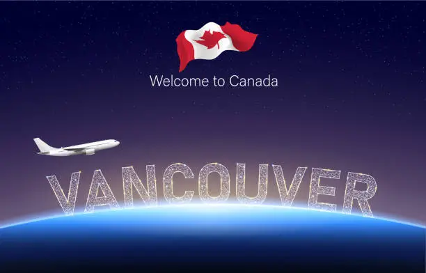 Vector illustration of Welcome to Vancouver of Canada