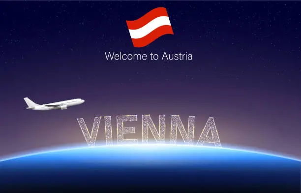 Vector illustration of Welcome to Vienna of Austria