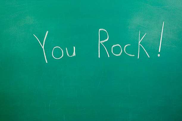 istock Chalkboard with Compliment "You Rock" 182438555