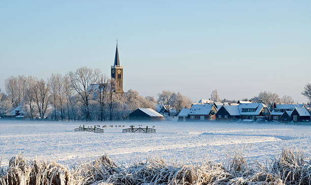 d'hiver dutch village - schermerhorn photos et images de collection