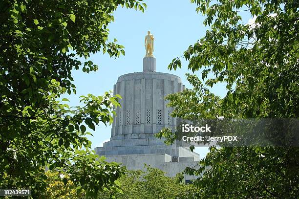Photo libre de droit de Dôme Du Capitole De Létat banque d'images et plus d'images libres de droit de Capitole de l'Oregon - Capitole de l'Oregon, Arbre, Architecture