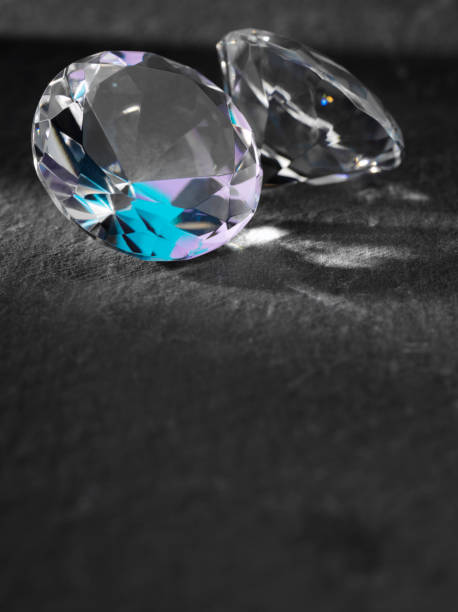 istock Two Faceted Diamonds with Copy Space 182439784
