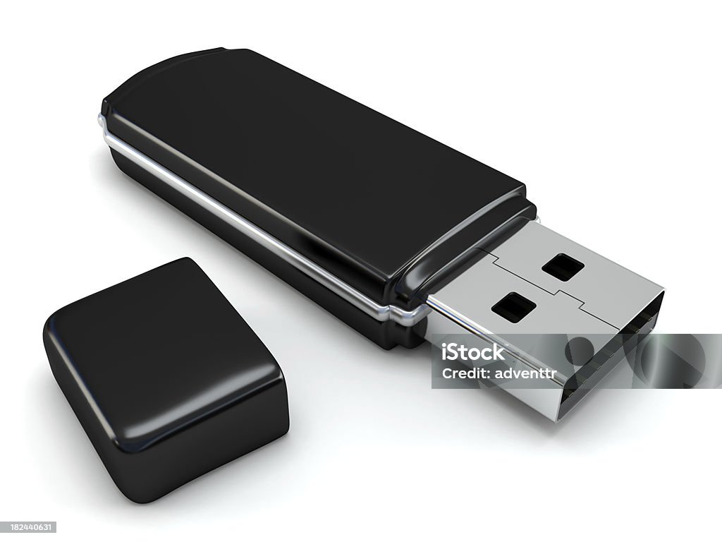 Czarny USB - Zbiór zdjęć royalty-free (Pamięć USB)