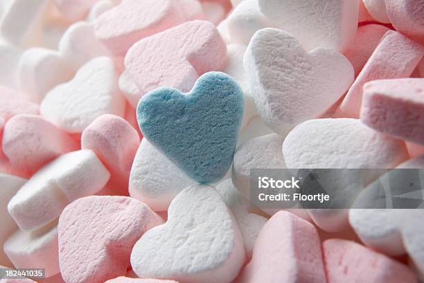 Candy Herz Herzförmiger Stockfoto und mehr Bilder von Blau - Blau, Einzelner Gegenstand, Extreme Nahaufnahme