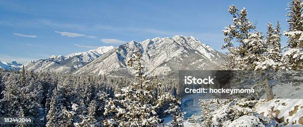 Vista Panoramica Di Un Cielo Blu E Montagne Rocciose E Acqua - Fotografie stock e altre immagini di Albero