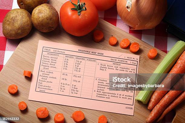 Recipe Stock Photo - Download Image Now - Book, Carrot, Celery