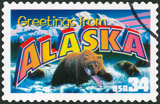 Postage Stamp - Greetings from Alaska