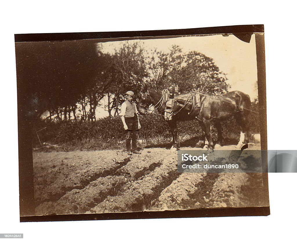 Victorian Ploughman'- vieille photo - Photo de Agriculture libre de droits