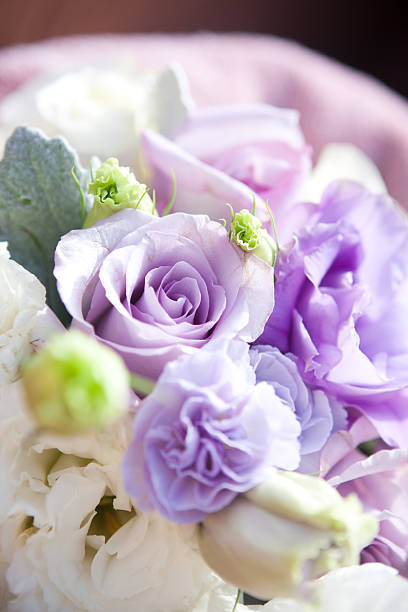 istock Purple and White Rose Bouquet Close-Up 182442838