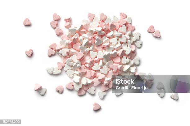 Candy En Forma De Corazón Foto de stock y más banco de imágenes de Alimento - Alimento, Blanco - Color, Caramelo duro