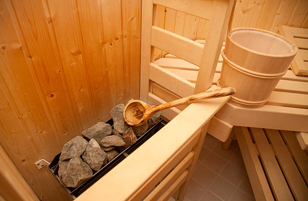 Inside a Swedish Sauna The interior of a traditional Swedish wooden sauna.See more of my sauna shots: swedish sauna stock pictures, royalty-free photos & images