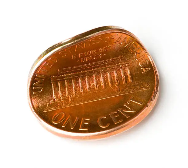 Photo of One Pinched Penny on White