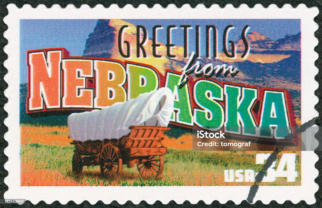 Selo Postal - Royalty-free Nebrasca Foto de stock