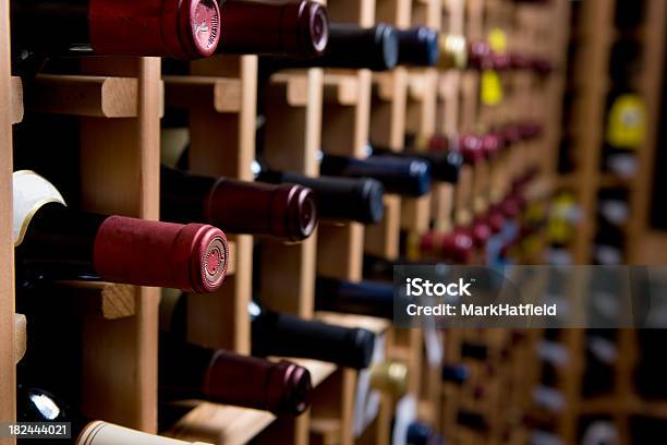 Wine Bottles In Cellar Stock Photo - Download Image Now - Wine, Wine Bottle, Cellar