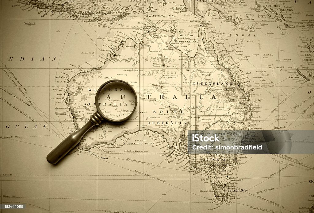 Vintage Mapa de Australia - Foto de stock de Mapa libre de derechos
