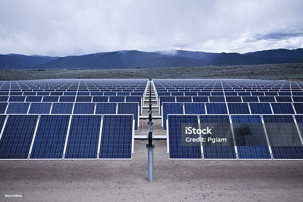 Solar farm panels Energy from the sun in New Mexico Clean Stock Photo