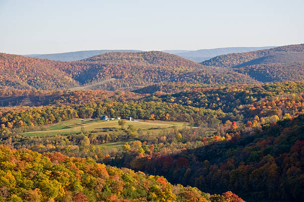 istock Hazy Autumn Mountain and Valley Scene 182445941