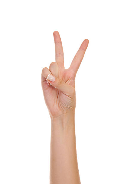 istock Woman holding two fingers up 182446471