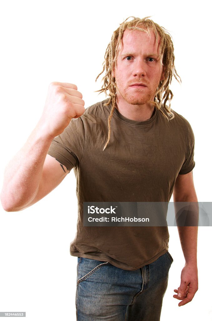 Puño planteado en ira - Foto de stock de Cabello Rastafari libre de derechos